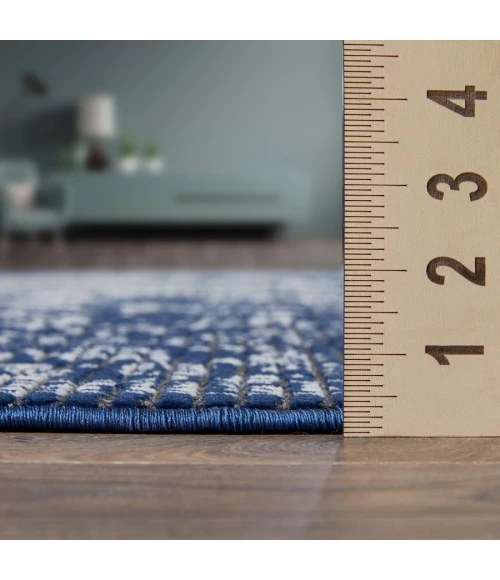 Loomaknoti Aysal Alazah Blue/Cream EAY001 3 ft. 3 in. X 5 ft. 3 in. Rectangle Rug