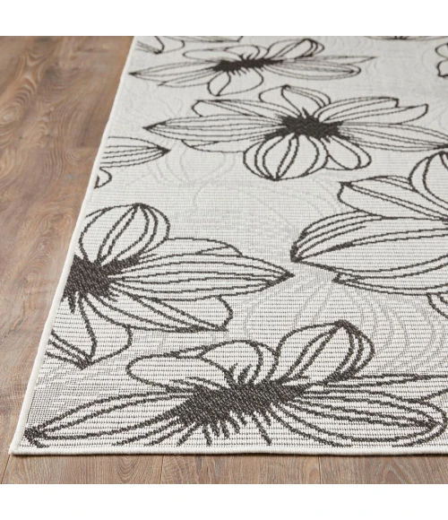 Loomaknoti Breyleigh Cerimia Cream/Gray EB007 5 ft. 3 in. X 7 ft. 3 in. Rectangle Rug
