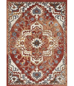 Loomaknoti Alsbrooke Zailorn Orange/Red EA006 5 ft. 3 in. X 7 ft. 3 in. Rectangle Rug
