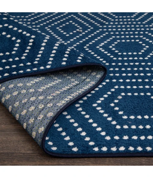 Loomaknoti Tecopa Kaharie Blue/White ETR21BWH08 2 ft. 3 in. X 3 ft. Rectangle Rug