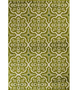 Central Oriental Tropic Contoy Leaf/Snow Area Rug 5 ft. X 7 ft. 3 Rectangle