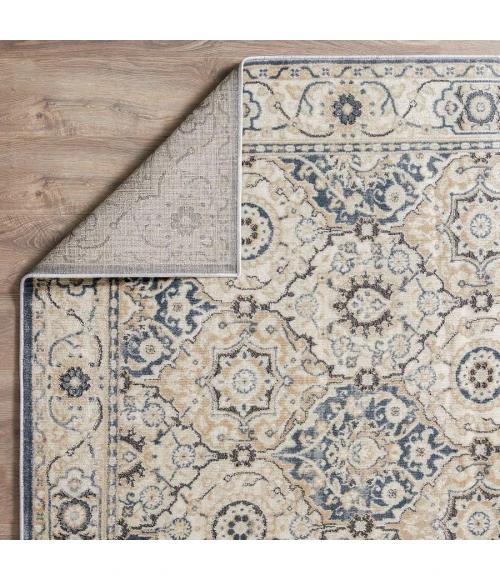 Loomaknoti Kehleigh Dravan Blue/Cream EK001 6 ft. 7 in. X 9 ft. 2 in. Rectangle Rug