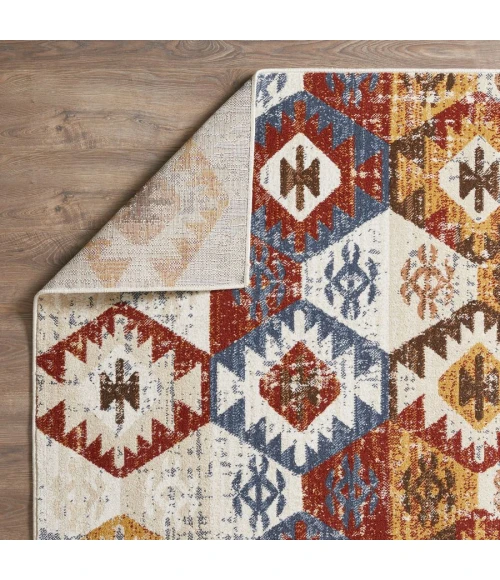 Loomaknoti Alsbrooke Bradin Cream/Orange EA003 4 ft. X 6 ft. Rectangle Rug
