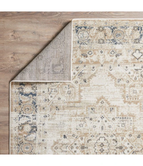 Loomaknoti Kehleigh Zayari Cream/Blue EK006 2 ft. X 3 ft. Rectangle Rug