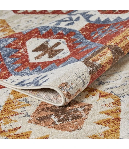 Loomaknoti Alsbrooke Bradin Cream/Orange EA003 4 ft. X 6 ft. Rectangle Rug