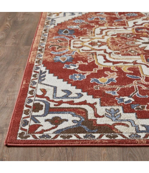 Loomaknoti Alsbrooke Zailorn Orange/Red EA006 9 ft. 10 in. X 12 ft. 10 in. Rectangle Rug