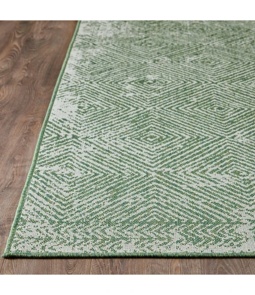 Loomaknoti Breyleigh Carzon Cream/Green EB003 4 ft. X 6 ft. Rectangle Rug