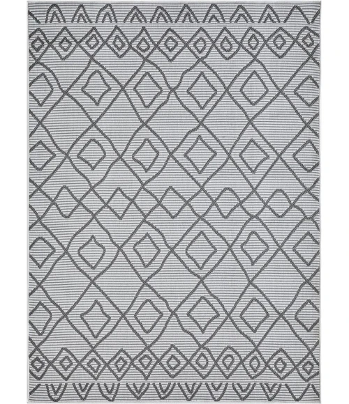 Loomaknoti Breyleigh Calvyn Cream/Gray EB004 5 ft. 3 in. X 7 ft. 3 in. Rectangle Rug