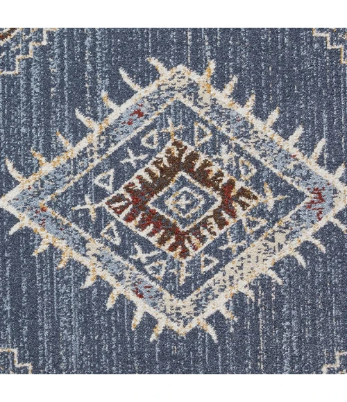 Loomaknoti Alsbrooke Temarnie Blue/Cream EA007 7 ft. 10 in. X 9 ft. 10 in. Rectangle Rug