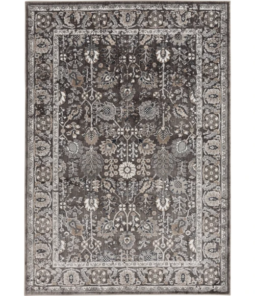 Central Oriental Clearwater Gunmetal/Chalk Traditional 7ft.10in. x 9ft.10in. Rect. Rug
