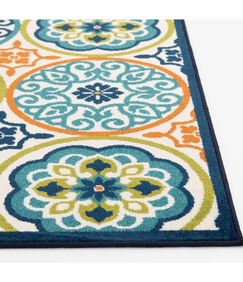 Loomaknoti Tecopa Nerleno Blue/Orange ETR01MI50 4 ft.  X 6 ft.  Rectangle Rug