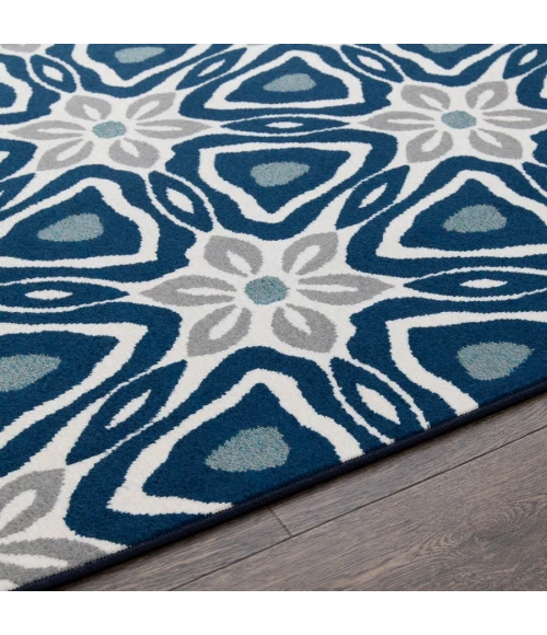 Loomaknoti Tecopa Kerin Blue/White ETR02BWH65 7 ft. 10 in. X 9 ft. 10 in. Rectangle Rug