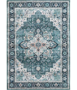 Central Oriental Rugese - Velveteen Washable Blue-Green/Ivory Oriental 7ft.6in. x 9ft.6in. Rect. Rug