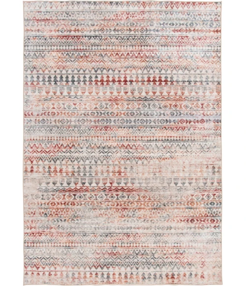 Central Oriental Rugese - Velveteen Washable Multi Abstract 5ft. x 7ft. Rect. Rug