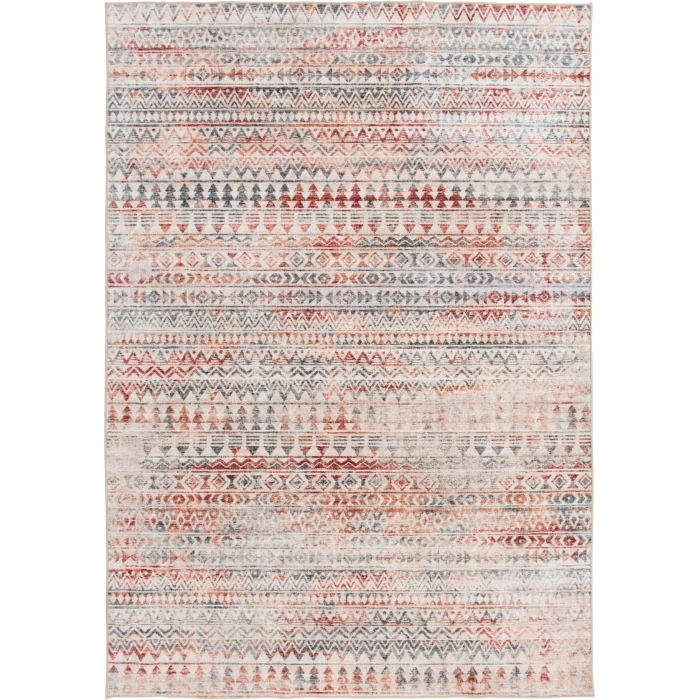 Central Oriental Rugese - Velveteen Washable Multi Abstract 7ft.6in. x 9ft.6in. Rect. Rug