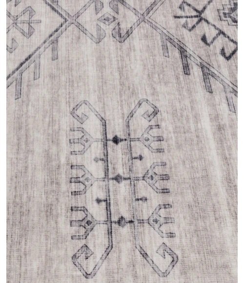 Central Oriental Rugese - Velveteen Washable Light Grey/ Dark Grey Moroccan 7ft.6in. x 9ft.6in. Rect. Rug