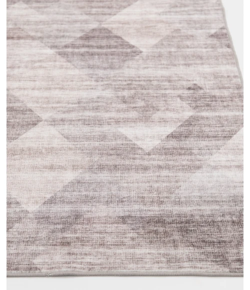Central Oriental Rugese - Velveteen Washable Gray/Ivory Abstract 5ft. x 7ft. Rect. Rug