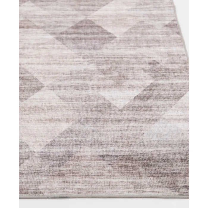 Central Oriental Rugese - Velveteen Washable Gray/Ivory Abstract 7ft.6in. x 9ft.6in. Rect. Rug