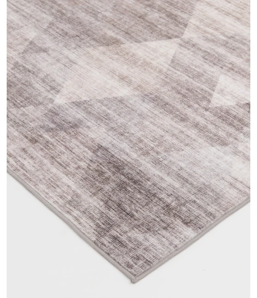 Central Oriental Rugese - Velveteen Washable Gray/Ivory Abstract 5ft. x 7ft. Rect. Rug