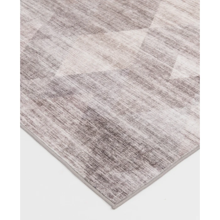 Central Oriental Rugese - Velveteen Washable Gray/Ivory Abstract 7ft.6in. x 9ft.6in. Rect. Rug