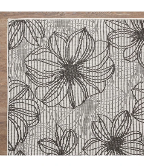 Loomaknoti Breyleigh Cerimia Cream/Gray EB007 5 ft. 3 in. X 7 ft. 3 in. Rectangle Rug
