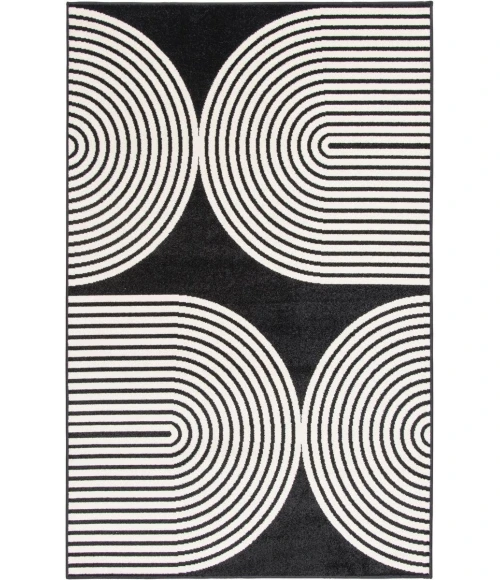 Loomaknoti Tecopa Milburm Black/White ETR05BLW60 6 ft. 7” X 9 ft. 2” Rectangle Rug