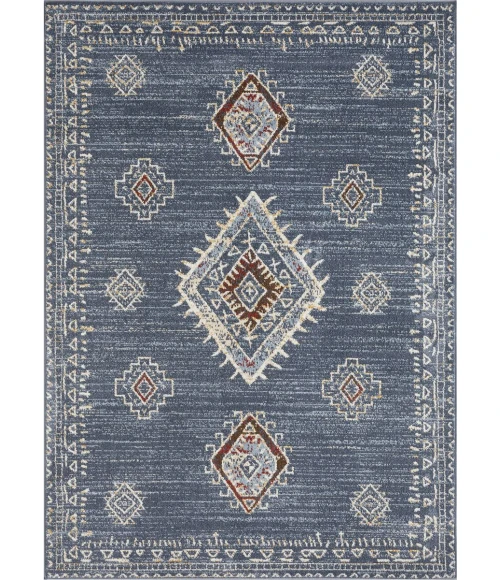Loomaknoti Alsbrooke Temarnie Blue/Cream EA007 3 ft. 3 in. X 5 ft. 3 in. Rectangle Rug