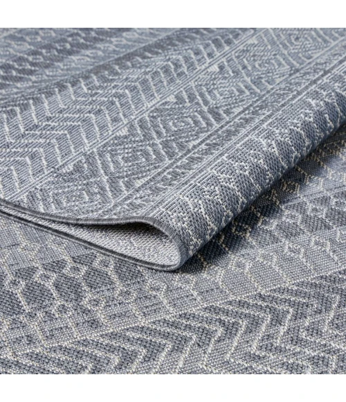 Loomaknoti Breyleigh Canderz Blue/Gray EB008 7 ft. 10 in. X 9 ft. 10 in. Rectangle Rug