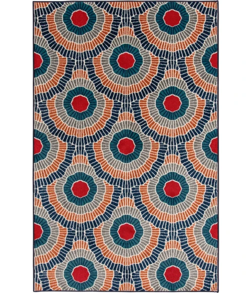Loomaknoti Tecopa Ferley Blue/Red ETR04BRE50 4 ft.  X 6 ft.  Rectangle Rug