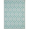 Loomaknoti Breyleigh Chendler Cream/Blue EB001 5 ft. 3 in. X 7 ft. 3 in. Rectangle Rug