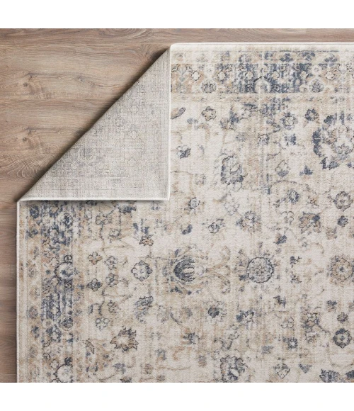 Loomaknoti Kehleigh Adrean Cream/Blue EK008 9 ft. 10 in. X 12 ft. 10 in. Rectangle Rug