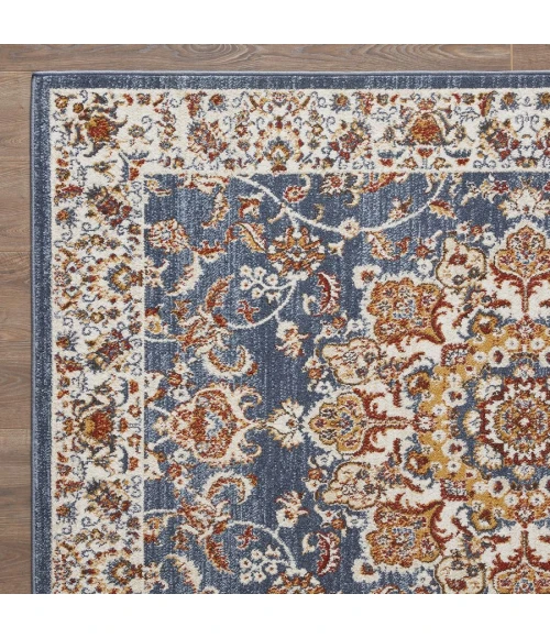 Loomaknoti Alsbrooke Amrenta Blue/Cream EA001 9 ft. 10 in. X 12 ft. 10 in. Rectangle Rug