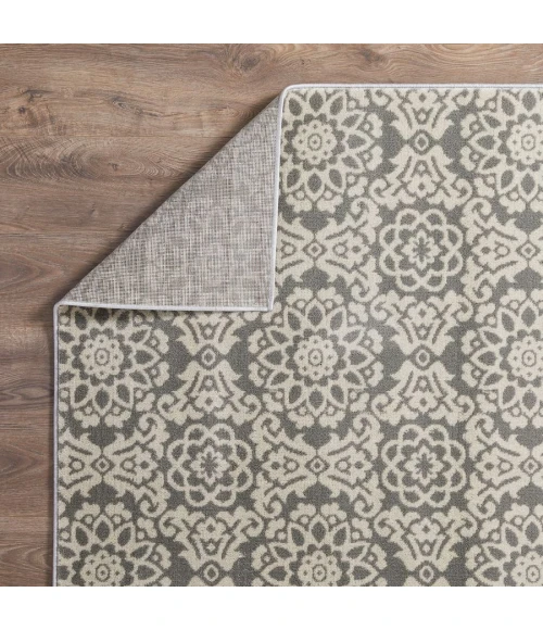 Loomaknoti Celena Alizia Cream/Blue EC002 9 ft. 10 in. X 12 ft. 10 in. Rectangle Rug