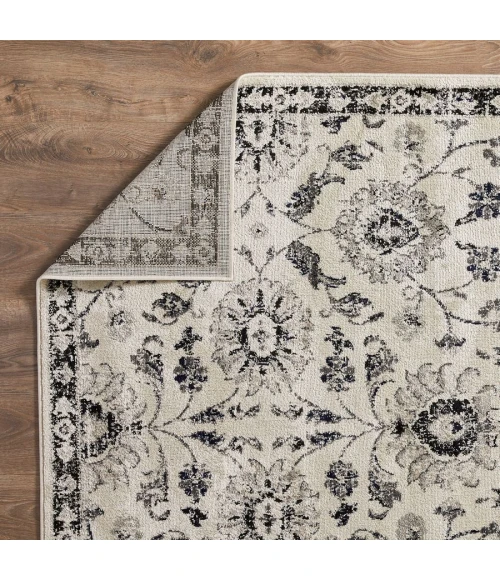 Loomaknoti Celena Ashbil Cream/Blue EC005 5 ft. 3 in. X 7 ft. 3 in. Rectangle Rug