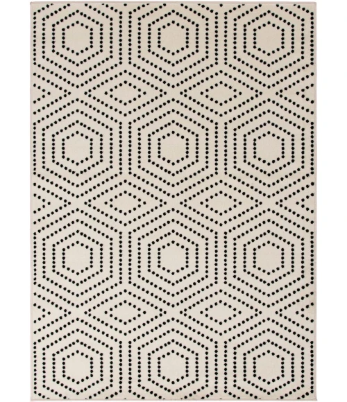 Loomaknoti Tecopa Kaharie White/Black ETR21WBK55 5 ft. X 7 ft. 3 in. Rectangle Rug