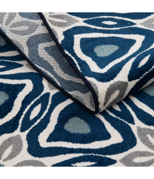 Loomaknoti Tecopa Kerin Blue/White ETR02BWH65 7 ft. 10 in. X 9 ft. 10 in. Rectangle Rug