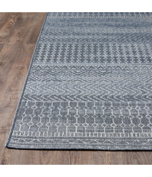 Loomaknoti Breyleigh Canderz Blue/Gray EB008 7 ft. 10 in. X 9 ft. 10 in. Rectangle Rug