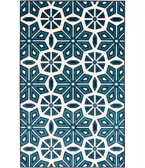 Loomaknoti Tecopa Vensley Blue/White ETR14BWH85 9 ft. 10 in. X 12 ft. 10 in. Rectangle Rug