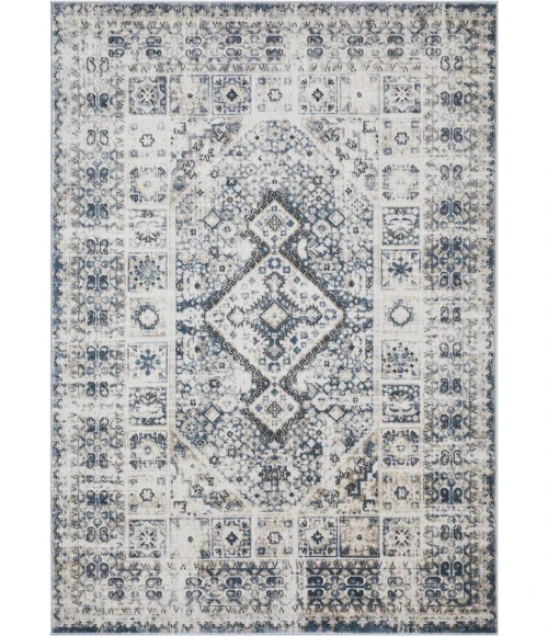 Loomaknoti Kehleigh Avelanz Blue/Cream EK014 2 ft. X 3 ft. Rectangle Rug