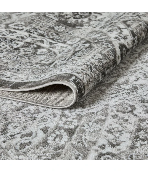 Loomaknoti Rhane Alvezi Gray/Cream ER017 5 ft. 3” X 7 ft. 3” Rectangle Rug