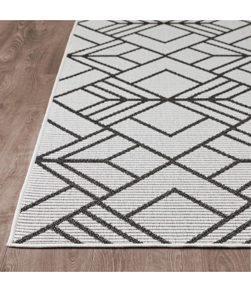 Loomaknoti Breyleigh Charske Cream/Gray EB002 5 ft. 3 in. X 7 ft. 3 in. Rectangle Rug