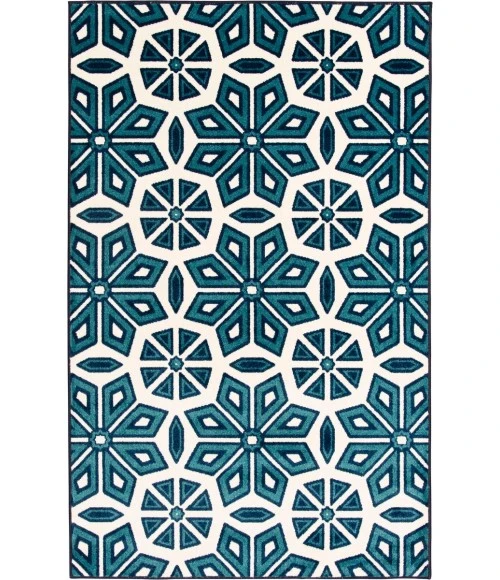 Loomaknoti Tecopa Vensley Blue/White ETR14BWH85 9 ft. 10 in. X 12 ft. 10 in. Rectangle Rug