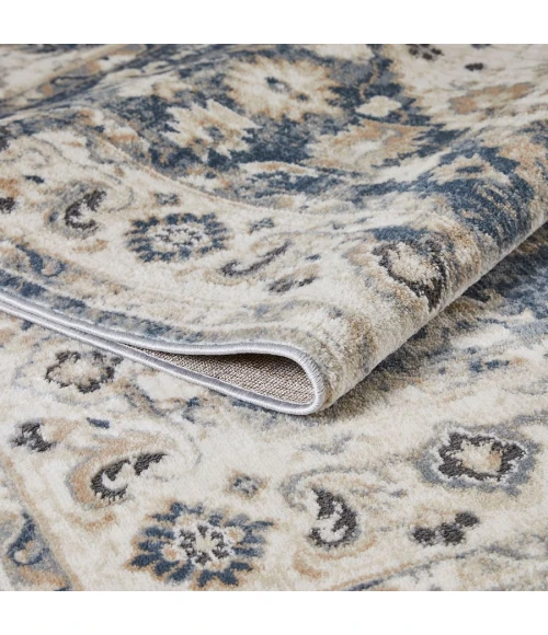 Loomaknoti Kehleigh Zofionz Blue/Cream EK004 7 ft. 10 in. X 9 ft. 10 in. Rectangle Rug