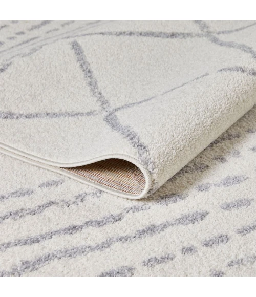 Loomaknoti Kissandrah Bennita Cream/Gray EKI006 4 ft. X 6 ft. Rectangle Rug