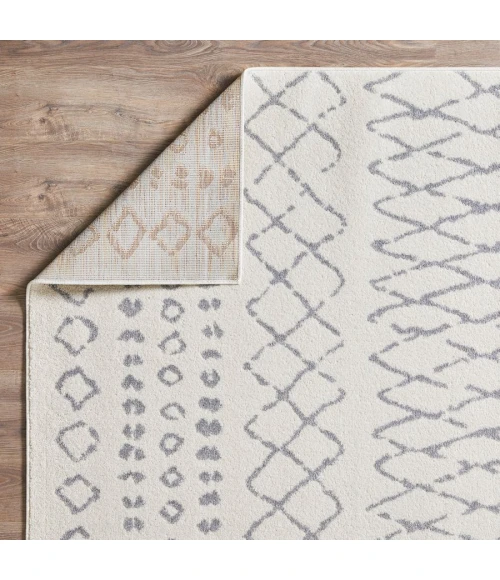 Loomaknoti Kissandrah Barzenski Cream/Gray EKI007 9 ft. 10 in. X 12 ft. 10 in. Rectangle Rug