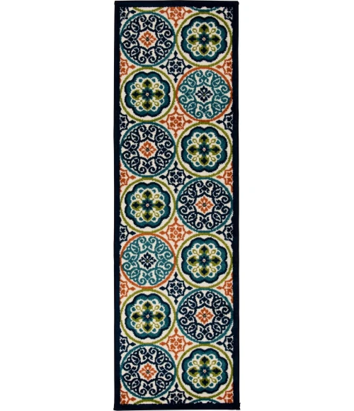 Loomaknoti Tecopa Nerleno Blue/Orange ETR01MI12 2 ft.  X 6 ft. 7” Rectangle Rug