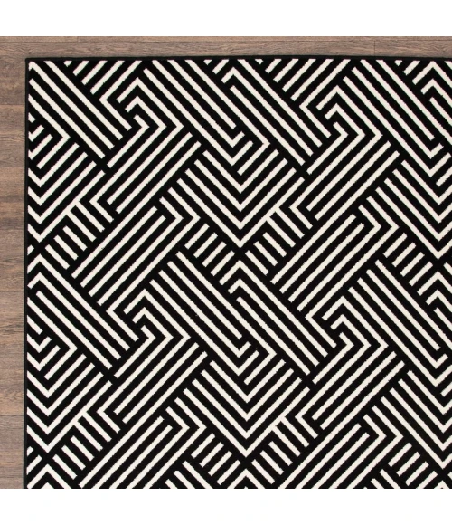 Loomaknoti Tecopa Trenten Black/White ETR12BLW20 3 ft. 3” X 5 ft. 3” Rectangle Rug