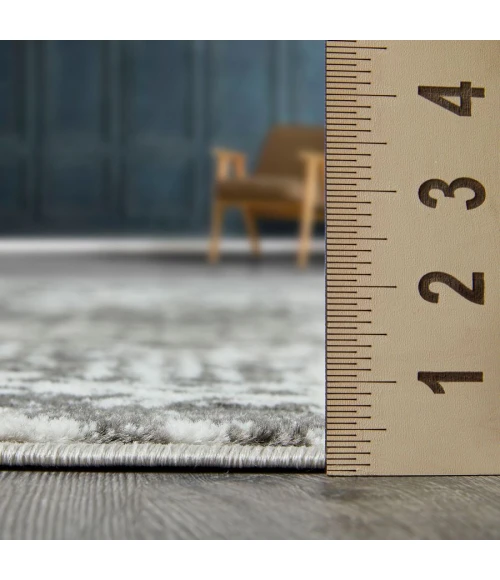 Loomaknoti Rhane Alenzi Gray/Cream ER011 6 ft. 7” X 9 ft. 2” Rectangle Rug