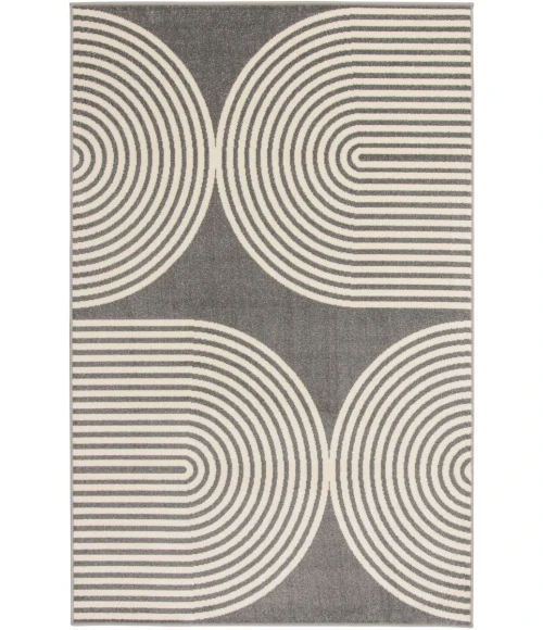 Loomaknoti Tecopa Milburm Gray/White ETR05GRW50 4 ft.  X 6 ft.  Rectangle Rug