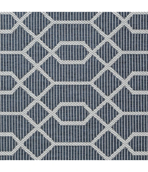 Loomaknoti Breyleigh Chendler Blue/Cream EB001 4 ft. X 6 ft. Rectangle Rug
